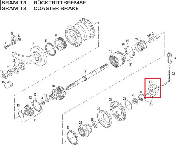 UMLENKROLLE, SRAM 65 0584 307 200